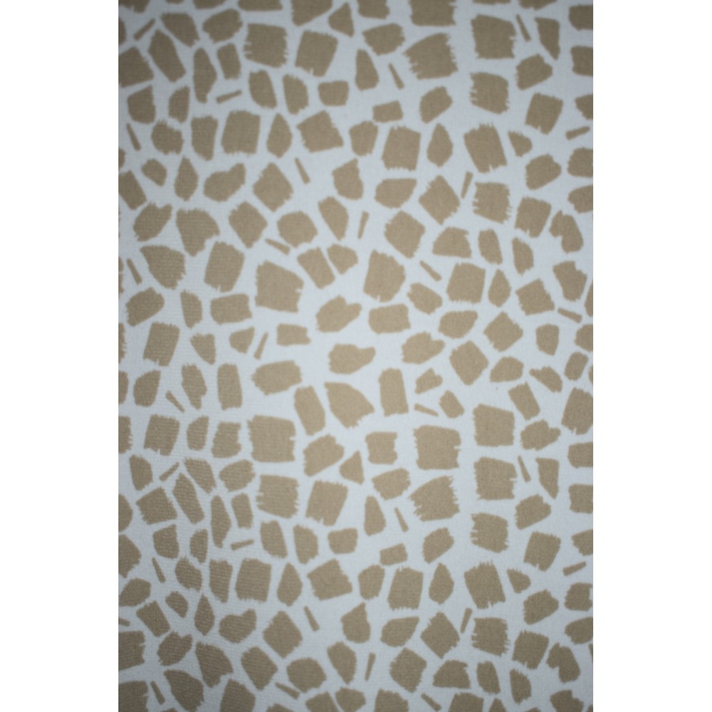Susan Graver XL Stretch Blouse Button Front Mosaic Print 3/4 Sleeve Tan White - Picture 3 of 16